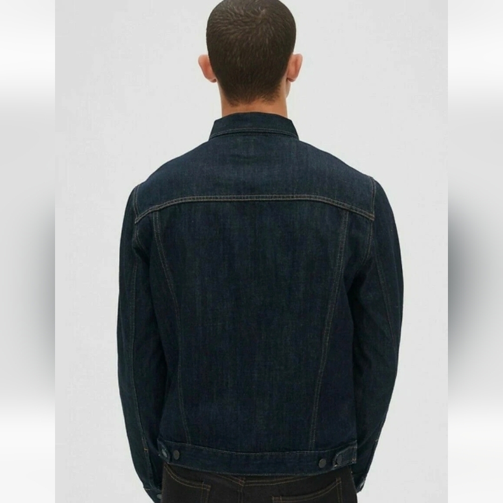Gap Denim Icon Mens Dark Indigo Wash 100% Cotton Jacket Size Medium Casual - Picture 2 of 14